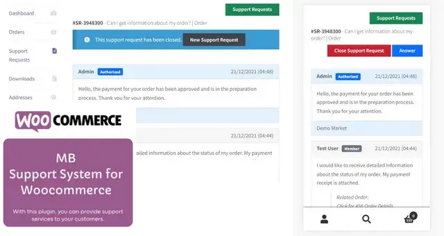 WooCommerce Destek Sistemi Eklentisi