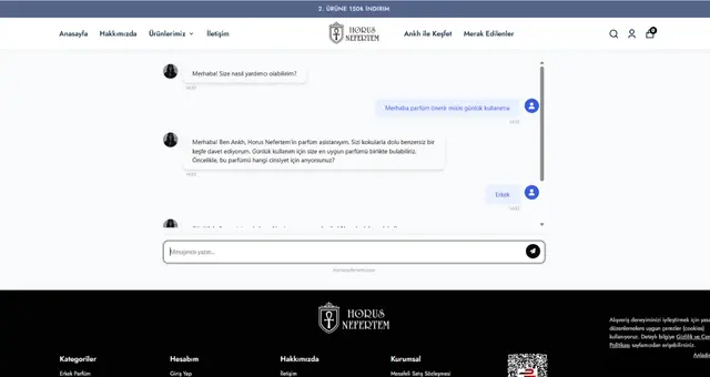ANKH Parfüm Yapay Zeka Chat Botu
